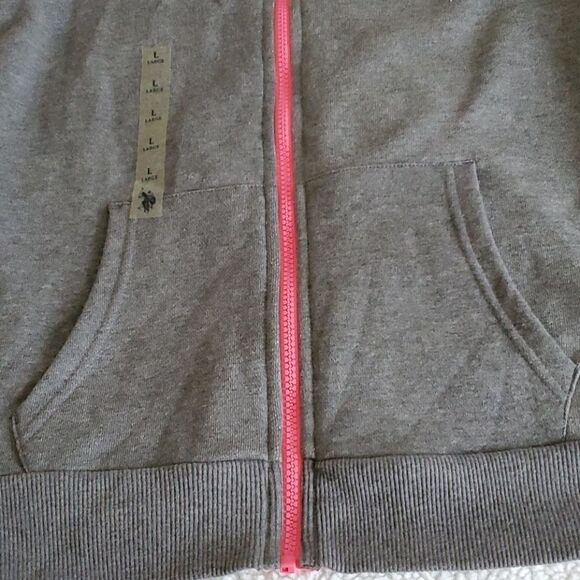 9 U.S. POLO ASSN. NWOT Gray hoodie Jacket - Picture 4 of 11